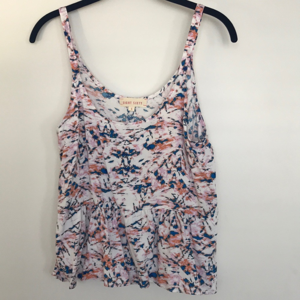 High low summer patterned tank top